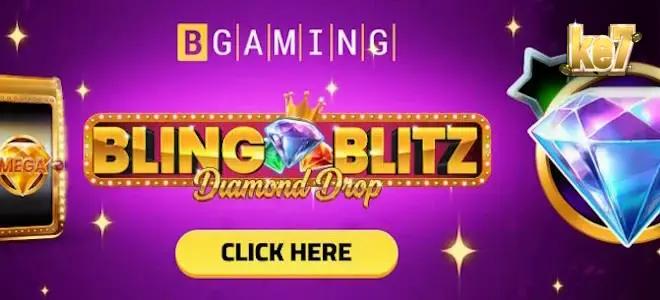 Tampilan layar permainan slot Bling Blitz Diamond Drop dengan estetika mewah